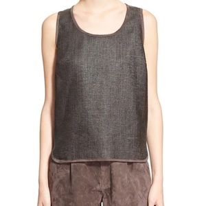 Fabiana Filippi Raffia and Suede Top